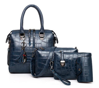 Elvira – Elegant 4-Piece Croc-Embossed Handbag Set